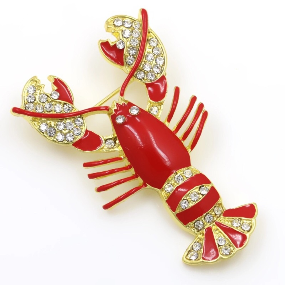 Cute Little Red Lobster Women’s Fashion Brooch - Picture 2 of 4